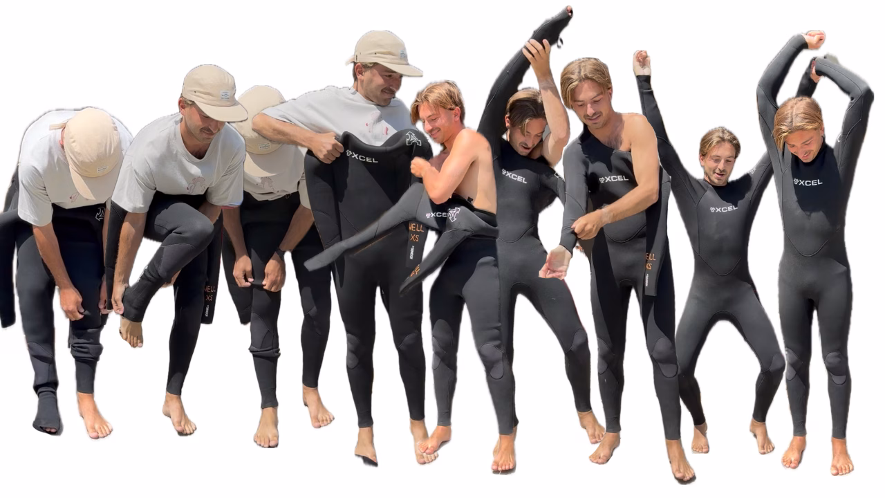How to put on a surfing wetsuit